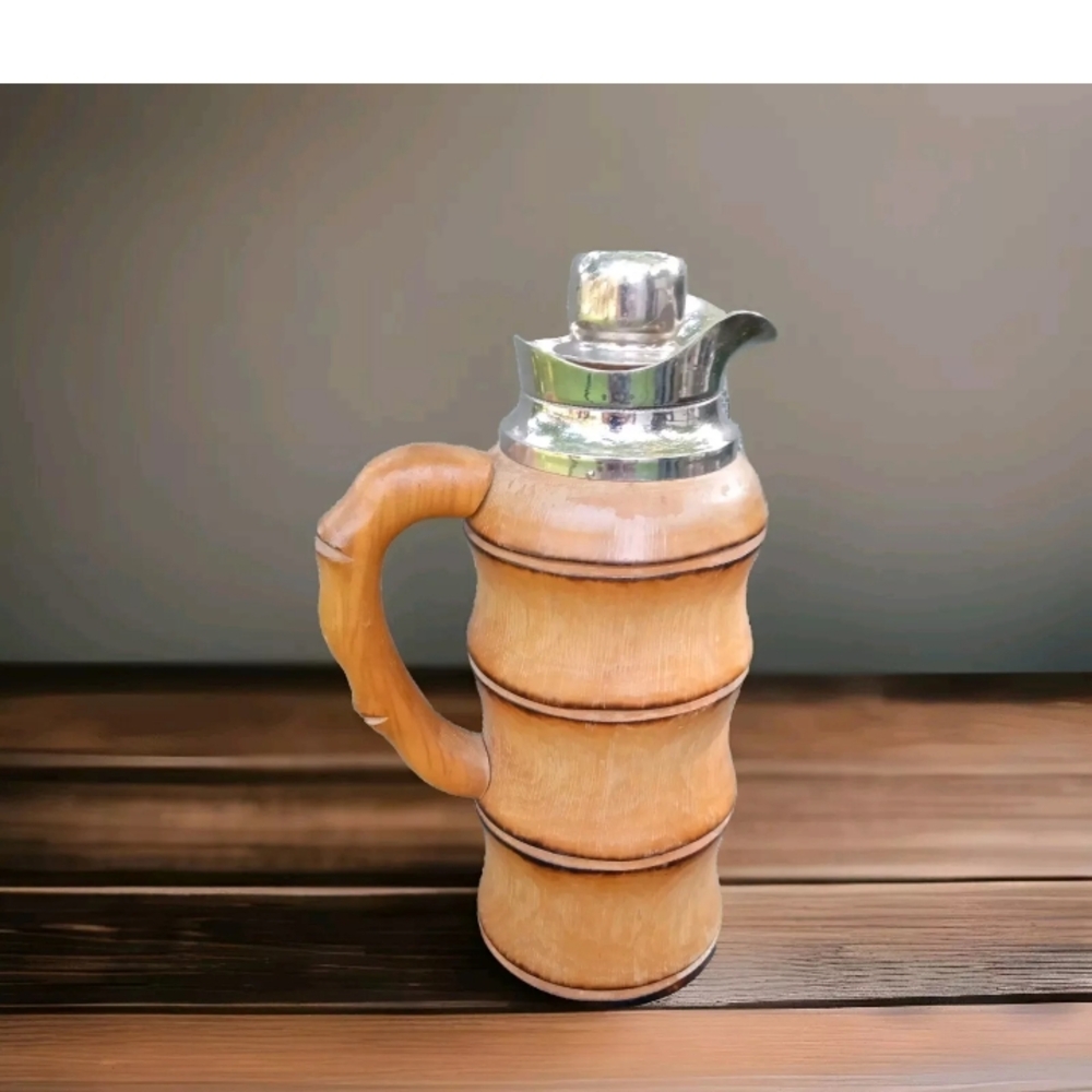 Aldo Tura Italian Made With Real Bamboo Decanter/ Thermos Mid-Century